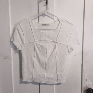 white crop top with boob window